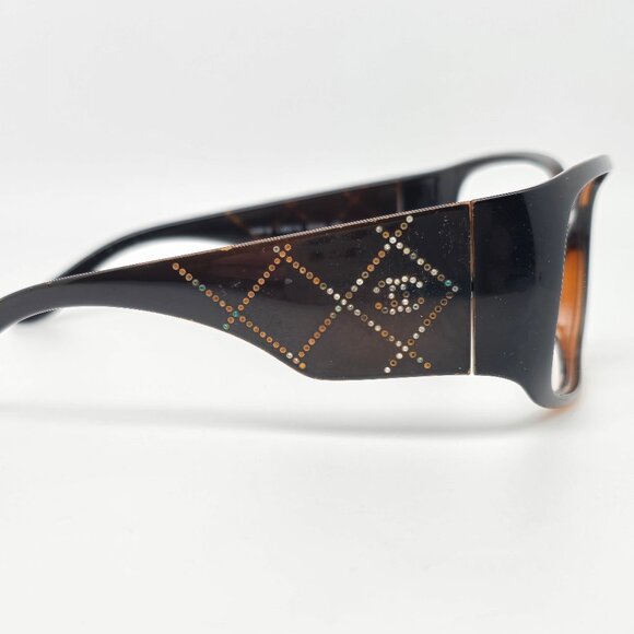 Chanel 5080-B c.830/13 Black Brown Fade Swarovski Crystal Sunglasses Frame Italy main image 8